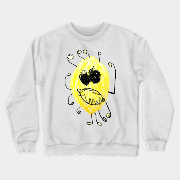 Crazy Angry Lemon Crewneck Sweatshirt by AngryFruit